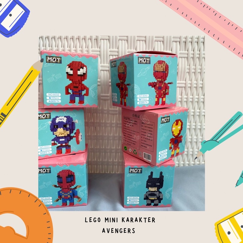 Mainan balok susun karakter avengers mainan anak mini block nano block