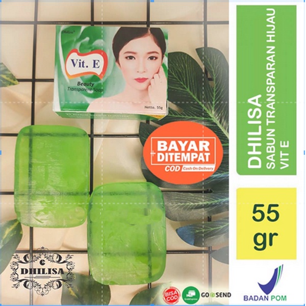 [SABUN LIDAH BUAYA | ALOE VERA] [55GR] DHILISA SABUN ALOE VERA | SABUN LIDAH BUAYA VIT E TRANSPARANT HIJAU | SABUN_Cerianti