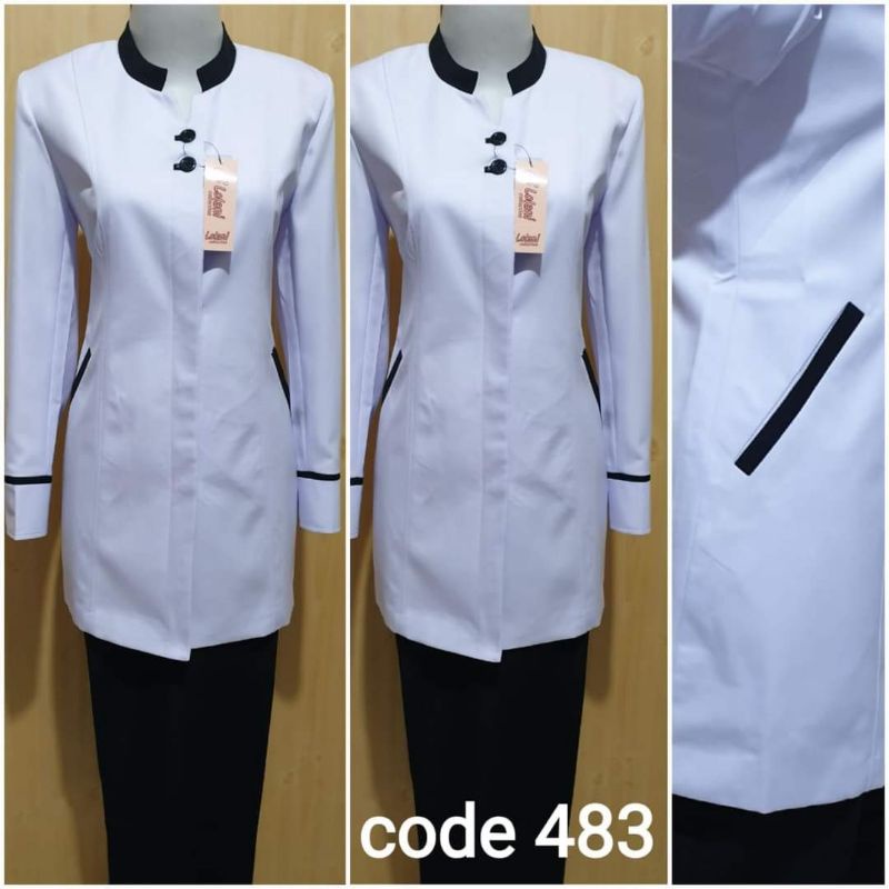 BAJU DINAS PEMDA WANITA. BAJU DINAS GURU WANITA. BAJU PEMDA PUTIH BAWAHAN HITAM