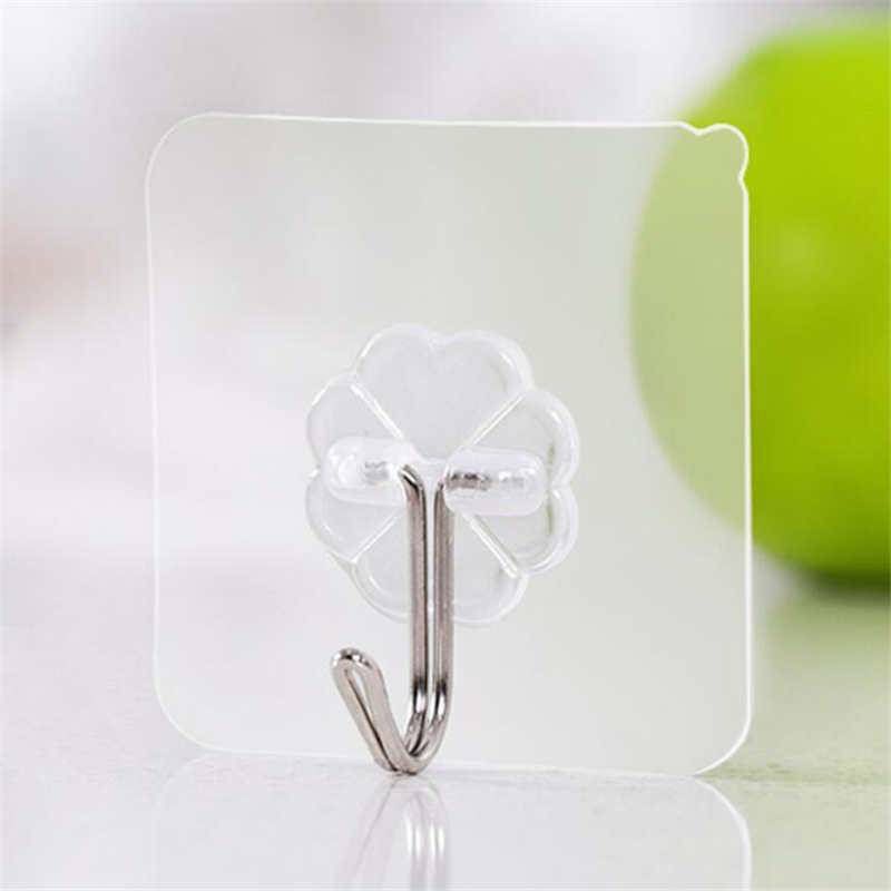 Self Adhesive Hooks Plastic Strong Sticky Stick on Wall Door Seamless Holders