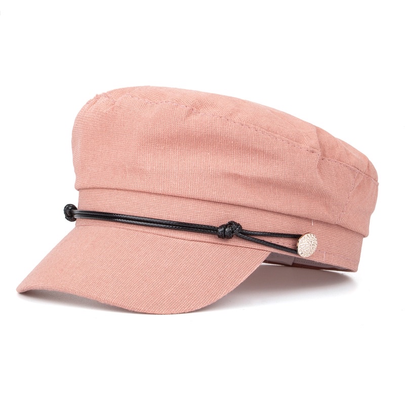 Topi Wanita Korea Fashion Oktagonal Wol Police-No 3 Pink