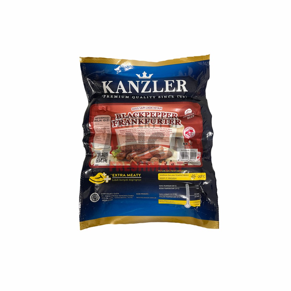 KANZLER BLACKPEPPER FRANKFURTER 360GR / SOSIS KANZLER SAPI LADA HITAM 360GR