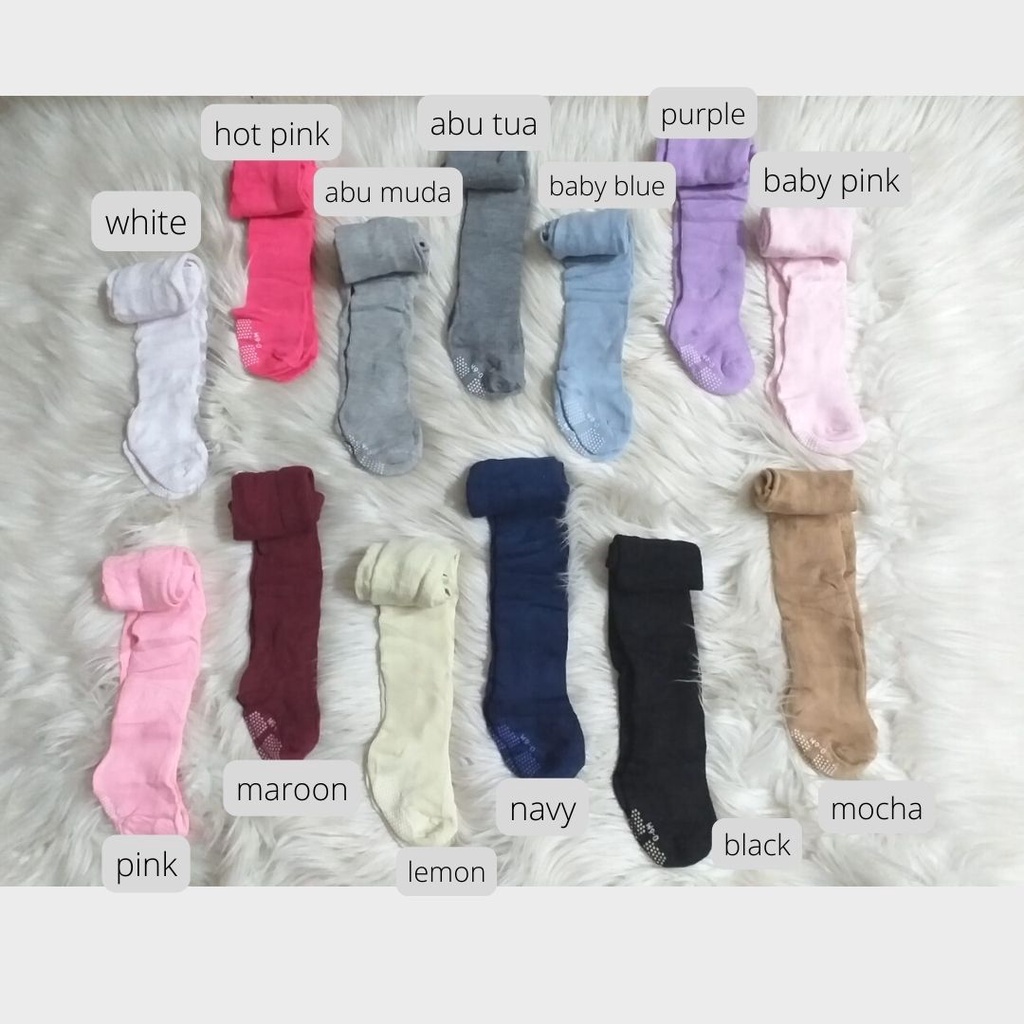 Legging bayi polos tutup kaki / legging baby murah import / legging bayi tutup kaki