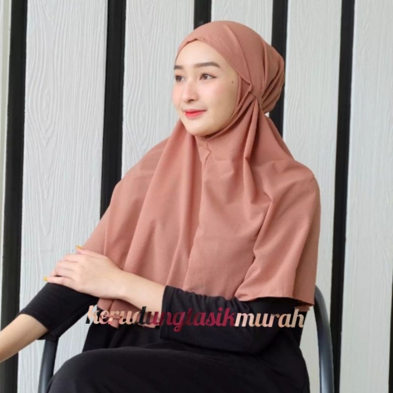 (DM) bergo mariyam diamond italyano bergo polos terlaris nonpet hijab instan