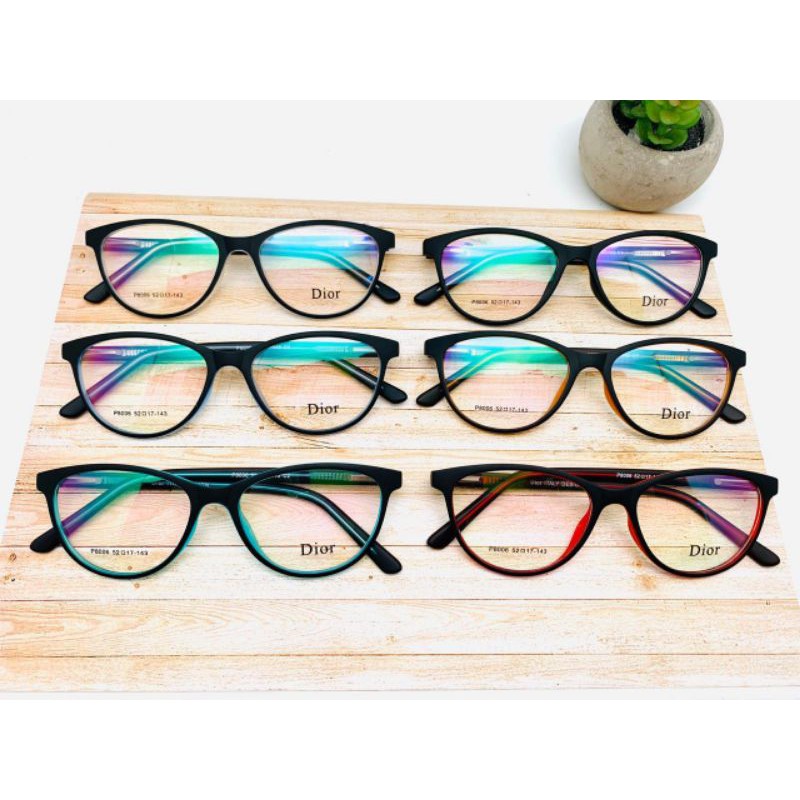 New Frame Kacamata P8006 Lensa Minus+Antiradiasi