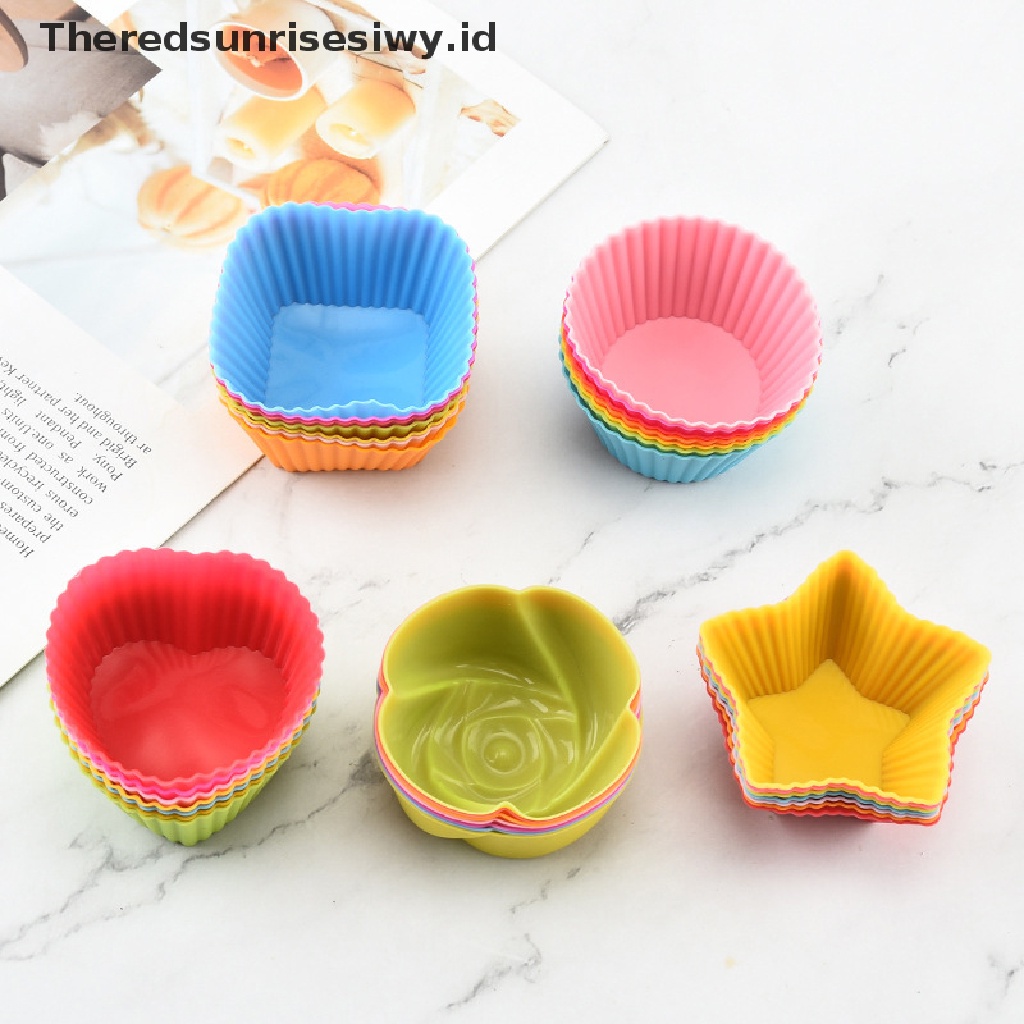 # Alat Rumah Tangga # 7pcs / Set Cetakan Kue Muffin / Cupcake DIY Bahan Silikon