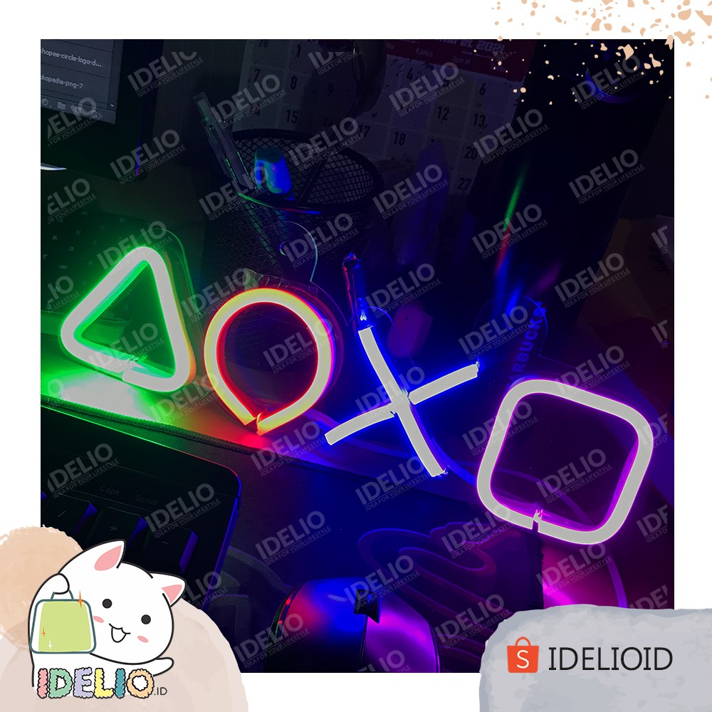 Gaming Playstation Stick Neon Lamp / Lampu Neon Dekorasi Dinding