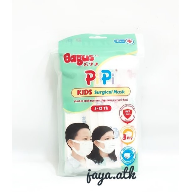 MASKER ANAK 3 PLY LAPIS BAGUS PIPI ISI 10 PCS MASKER KESEHATAN ANAK 5 - 12 TAHUN MASKER MULUT HIDUNG