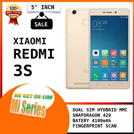 XIAOMI REDMI 3S 32GB RAM 3GB 4G GARANSI