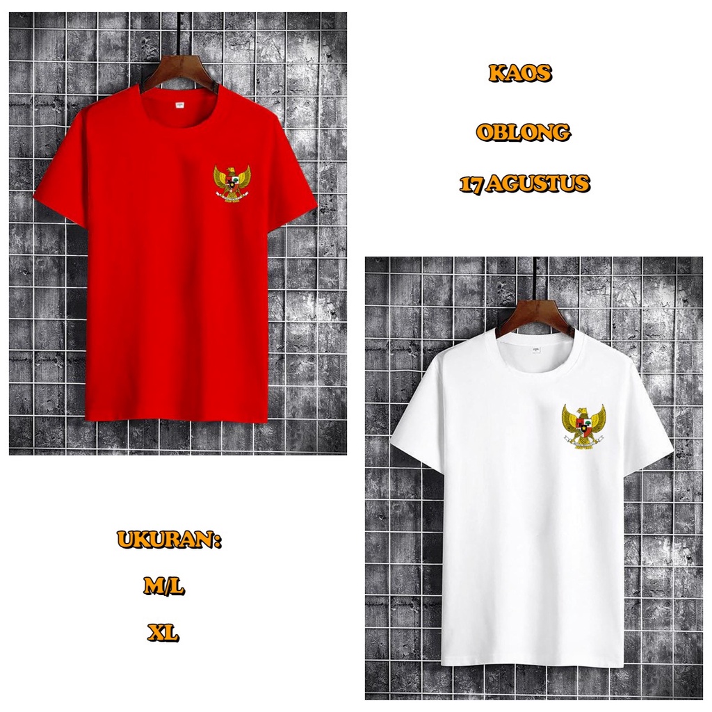 Kaos Distro Pria Wanita Logo Garuda Bendera HUT RI 78 / 17 Agustus / Dirgahayu / Kemerdekaan Indonesia Alipio Fashion