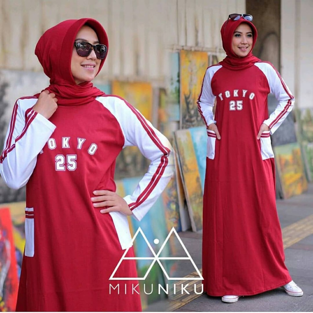 Baju Original Termurah MCL TOKYO 25 Maxi Dress Muslim Modern Panjang Hijab Fashion Wanita Gamis 2018