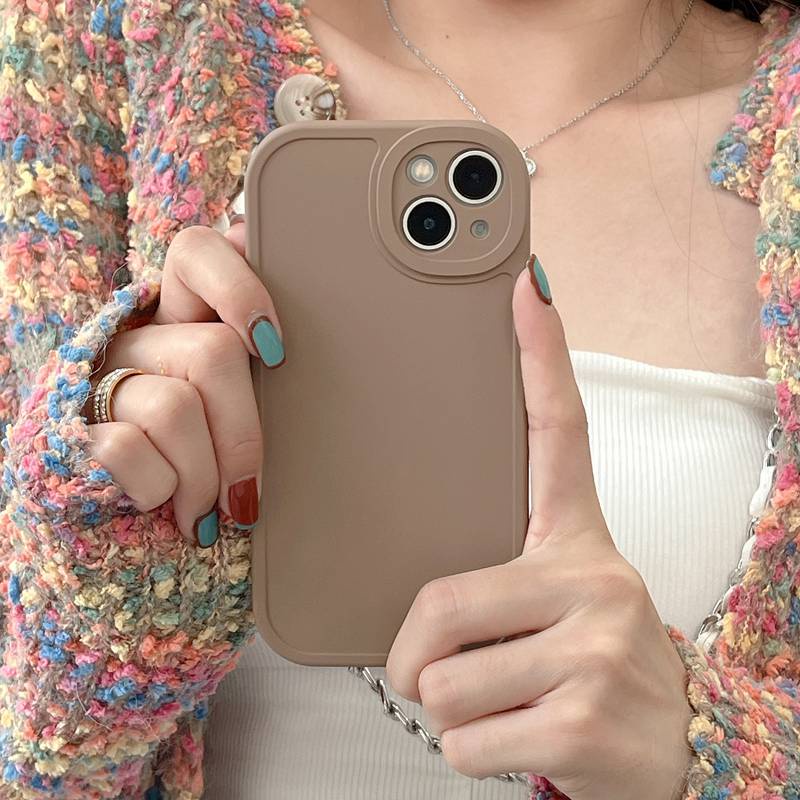 Coffee Brown Bright Silicone Case Redmi 8A 9A 10A 9T Note 7 8 10 Pro Xiaomi mi 8 9 10 11 12 11 Lite Girls Womens Fashion Phone CASE cOVER