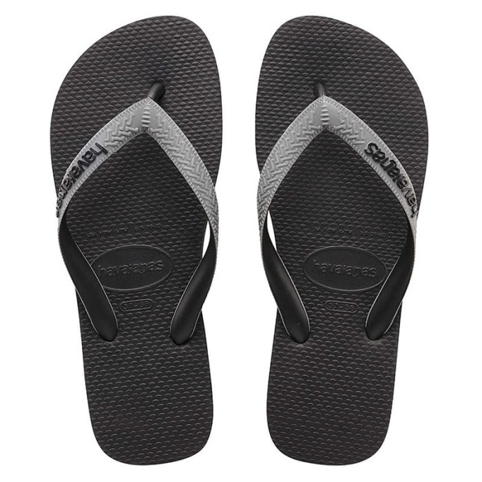 HAVAIANAS TOP MIX FC 7938-BLACK/STEEL GREY - BLACK-GREY, 37-38