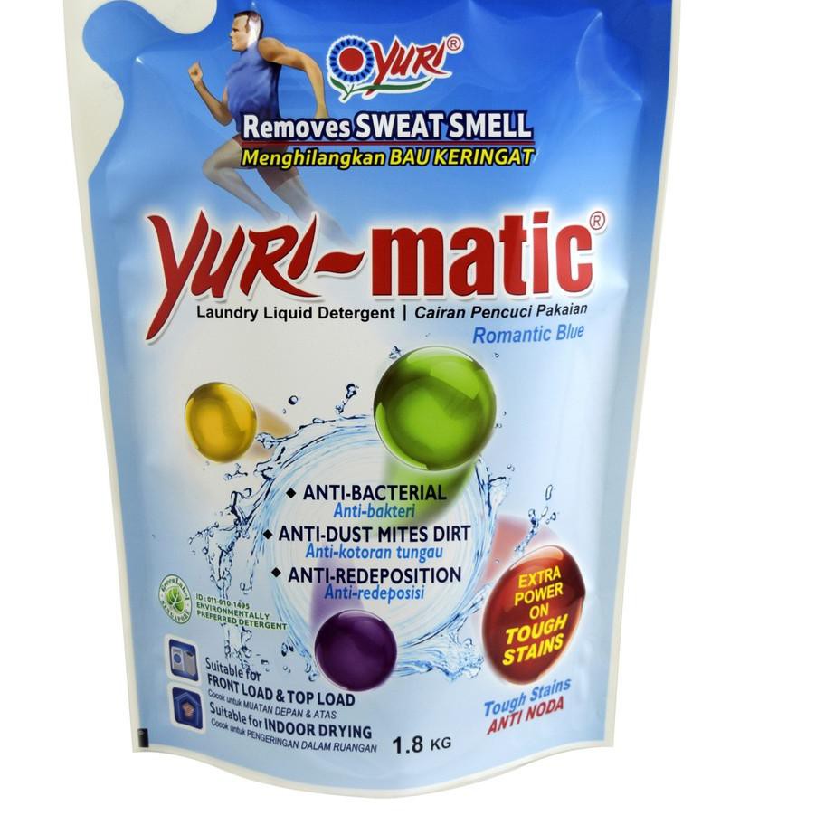 PREMIUM⊚ Yuri Matic Cairan Pencuci Pakaian Blue Pouch 1,8 kg ~