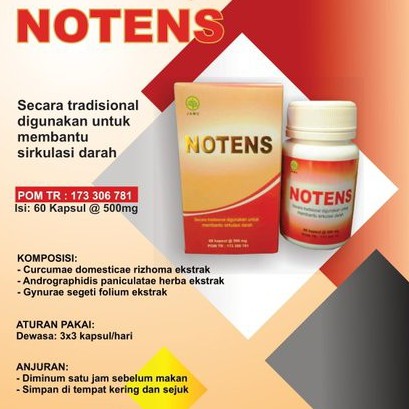 Notens Herbal Insani Mengatasi Darah tinggi Memperlancar Sirkulasi Darah  Isi 60 kapsul