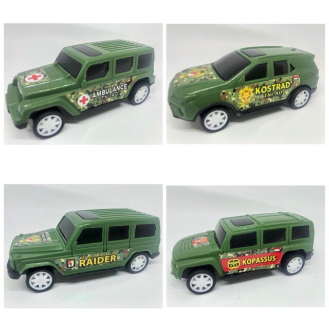 Mainan mobil set 4 Indonesian military inmi mainan mobil set pullback toys