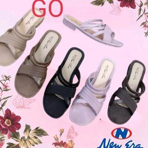 gos NEW ERA LB 10051 Sandal Wanita Tali Silang Slop Wanita Karet Sendal Wanita Kekinian Slip Sandal 