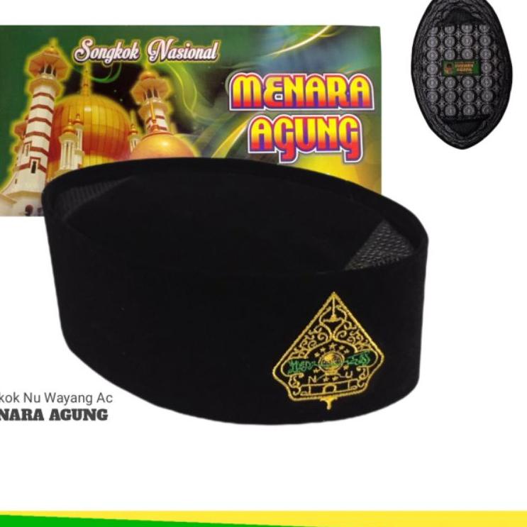 Terlaris CAZ Peci Songkok Kopiah Hitam Logo Nu Wayang Bordir Computer 40 ✻Best Product