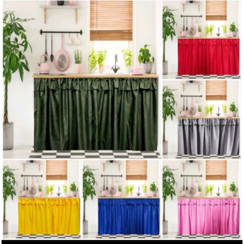 Gorden Kolong Dapur Motif Embos / Gorden Kolong Meja Dapur / Gorden Kolong Dapur