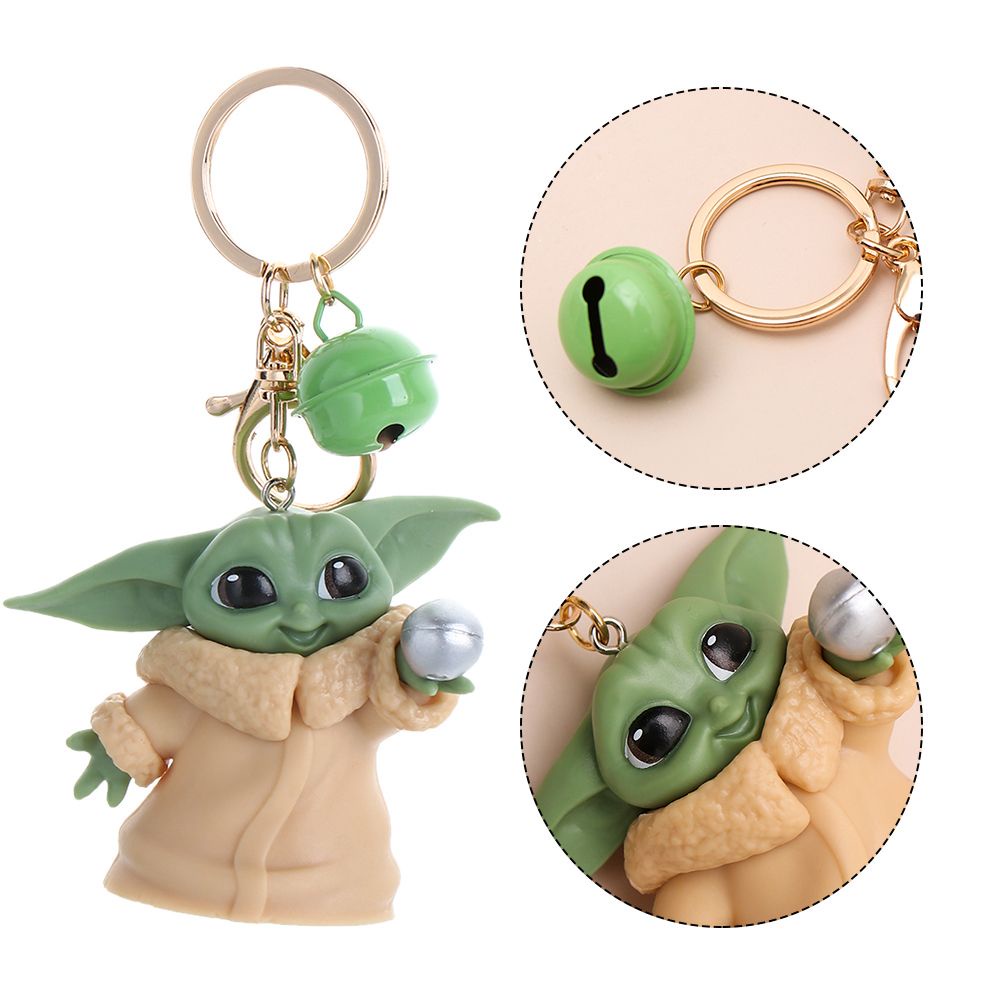 TOP Cute Baby Yoda Keychain Glue Pendant Anime Star Wars Accessories Doll Drops Cartoon Car Keyring Satchel Key Chain