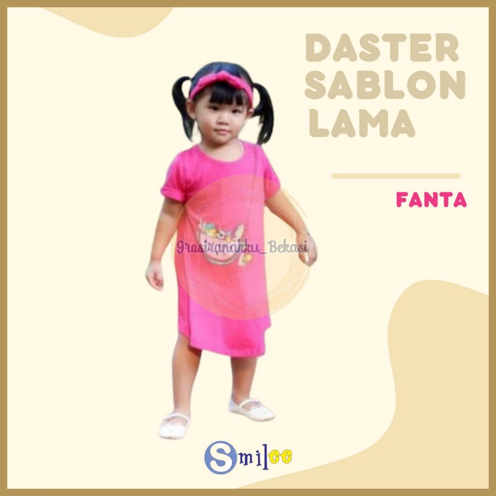 Daster Anak Smile Sablon Motif Fanta Watermelon Size 1-5Tahun