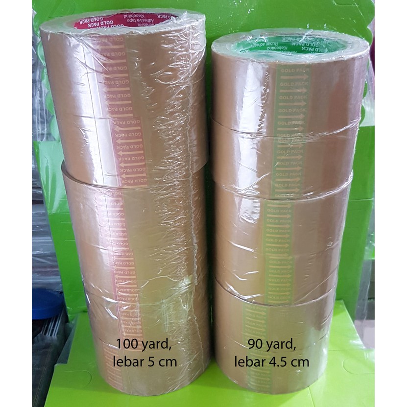 

Goldpack Coklat 100 yard / 1 piece / Plakban Lebar 5 cm