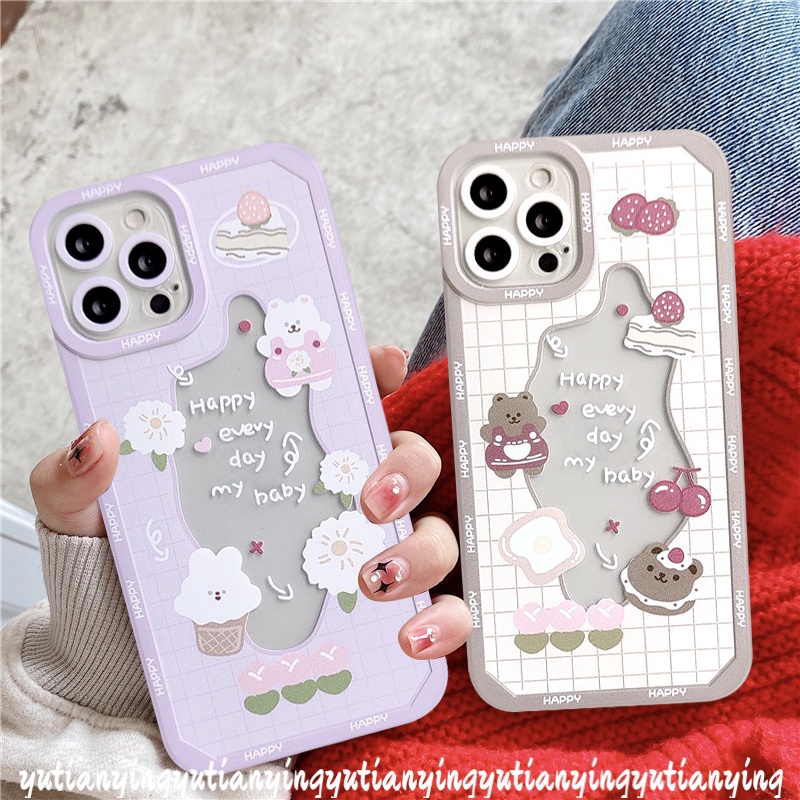 INFINIX Soft Case Pelindung Lensa Transparan Motif Kartun Kue Strawberry Beruang Kelinci Untuk Hot 9 Play 10 Play 11 6 11 Play 10 5 11S 10 Lite