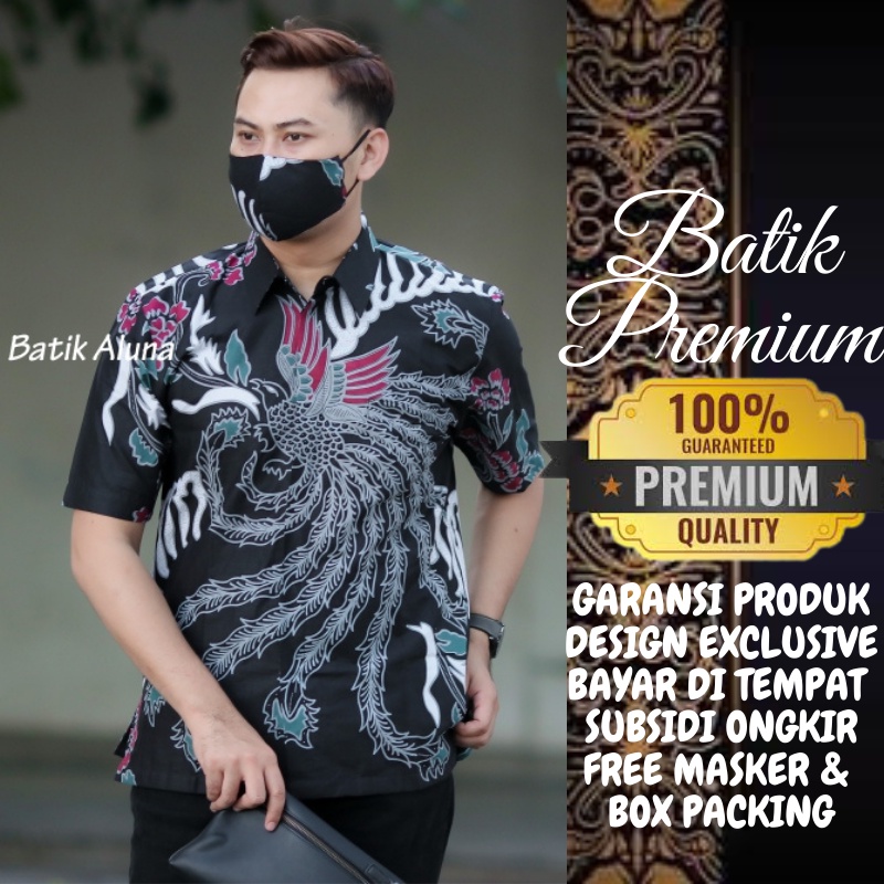 Batik Premium Pria Batik Solo Pria Lengan Pendek Batik Keris Original Produksi Aluna PDN 023