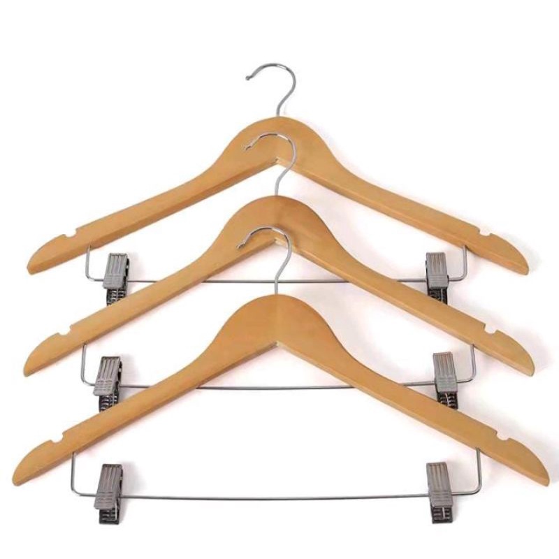 HANGER BAJU JEPIT KAYU NATURAL DEWASA