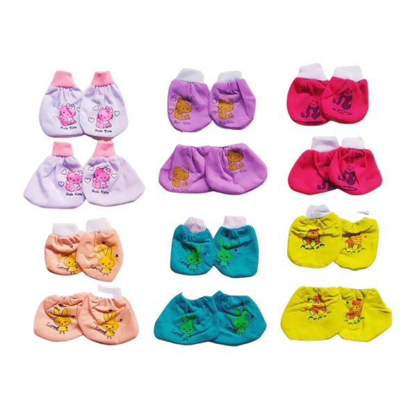 3 SET ( 3 pasang ) sarung tangan  sarung kaki bayi  3 pasang /  Kaos kaki bayi warna random 3 Set (6 Pasang) Sarung Tangan Bayi Dan Kaos Kaki Bayi Newborn Murah sarung tangan bayi baru lahir 1 set