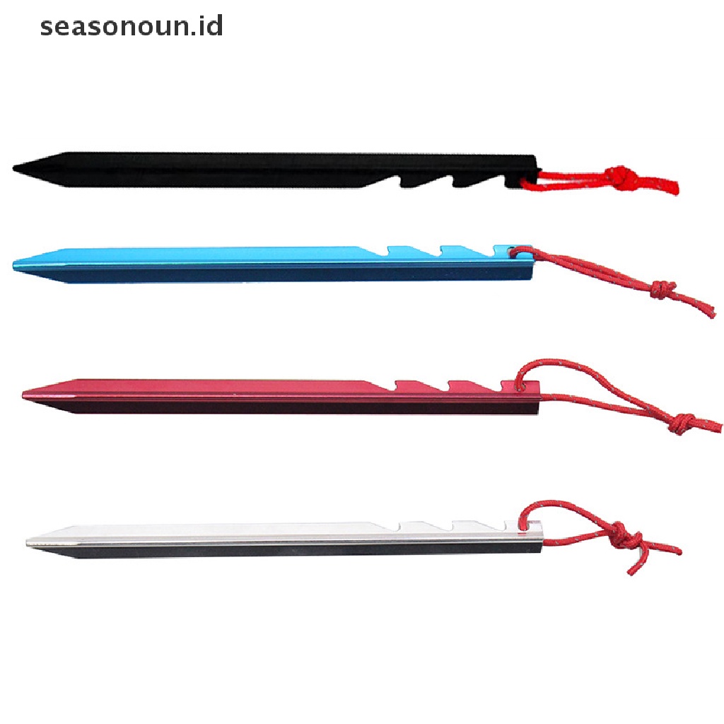 (seasonoun) 8pcs Pasak Tenda Bahan Aluminum Alloy Ukuran 18cm Untuk Camping / Outdoor