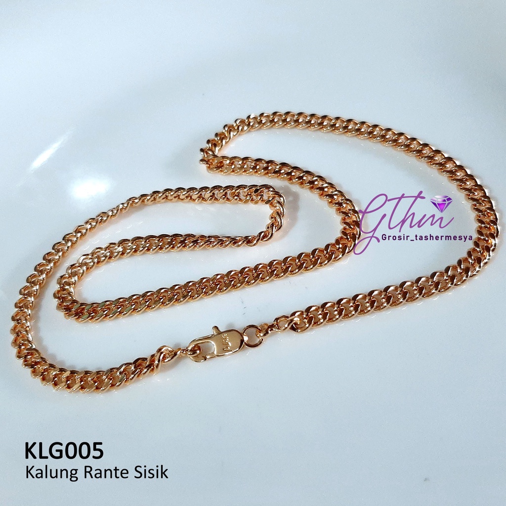 Kalung Rante Sisik Naga Polos Gold Plated Perhiasan Import Premium Anti Karat KLG005 GTHM