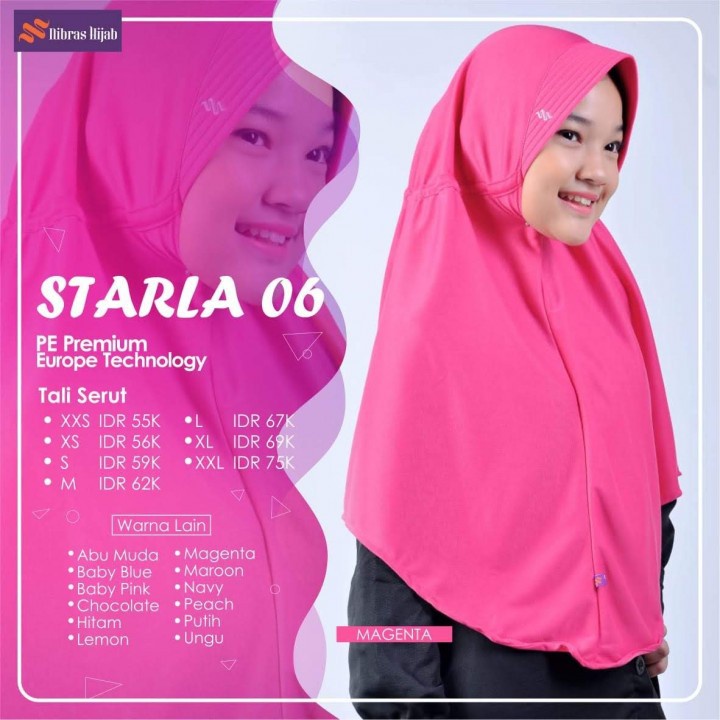 KERUDUNG SEKOLAH STARLA PAD 6 ORIGINAL BY NIBRAS HIJAB JILBAB INSTAN ANAK PEREMPUAN WANITA GIRL KIDS