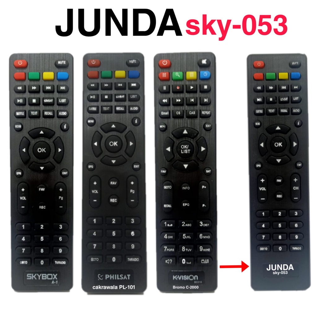 REMOTE RECEIVER PARABOLA SKYBOX A1 JUNDA SKY-053 SEPERTI ORIGINAL