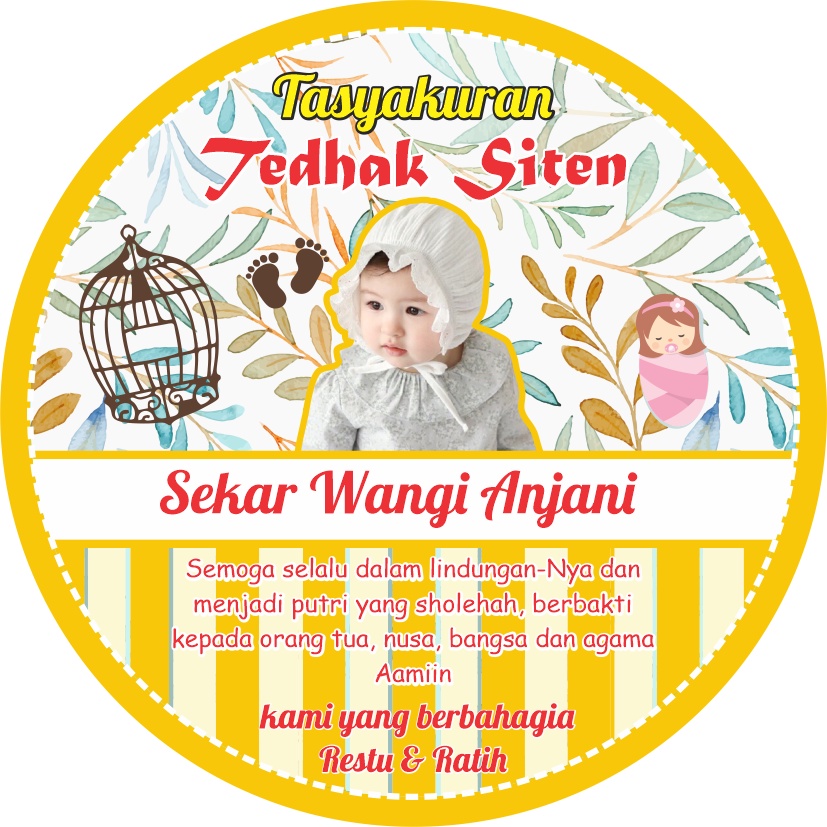 Stiker tedak siten / Stiker Dundunan / Stiker Label