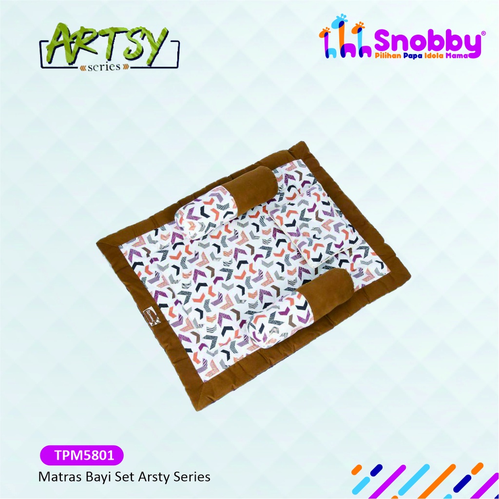 Snobby Baby Mattress Matras Bayi Set Bantal Peang + Guling Motif Artsy Series - TPM 5801