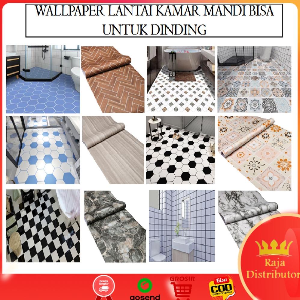 STICKER LANTAI DINDING MOTIF 2METER PEREKAT WALLPAPER KAMAR MANDI DAPUR RUANG TAMU KAMAR TIDUR BAHAN