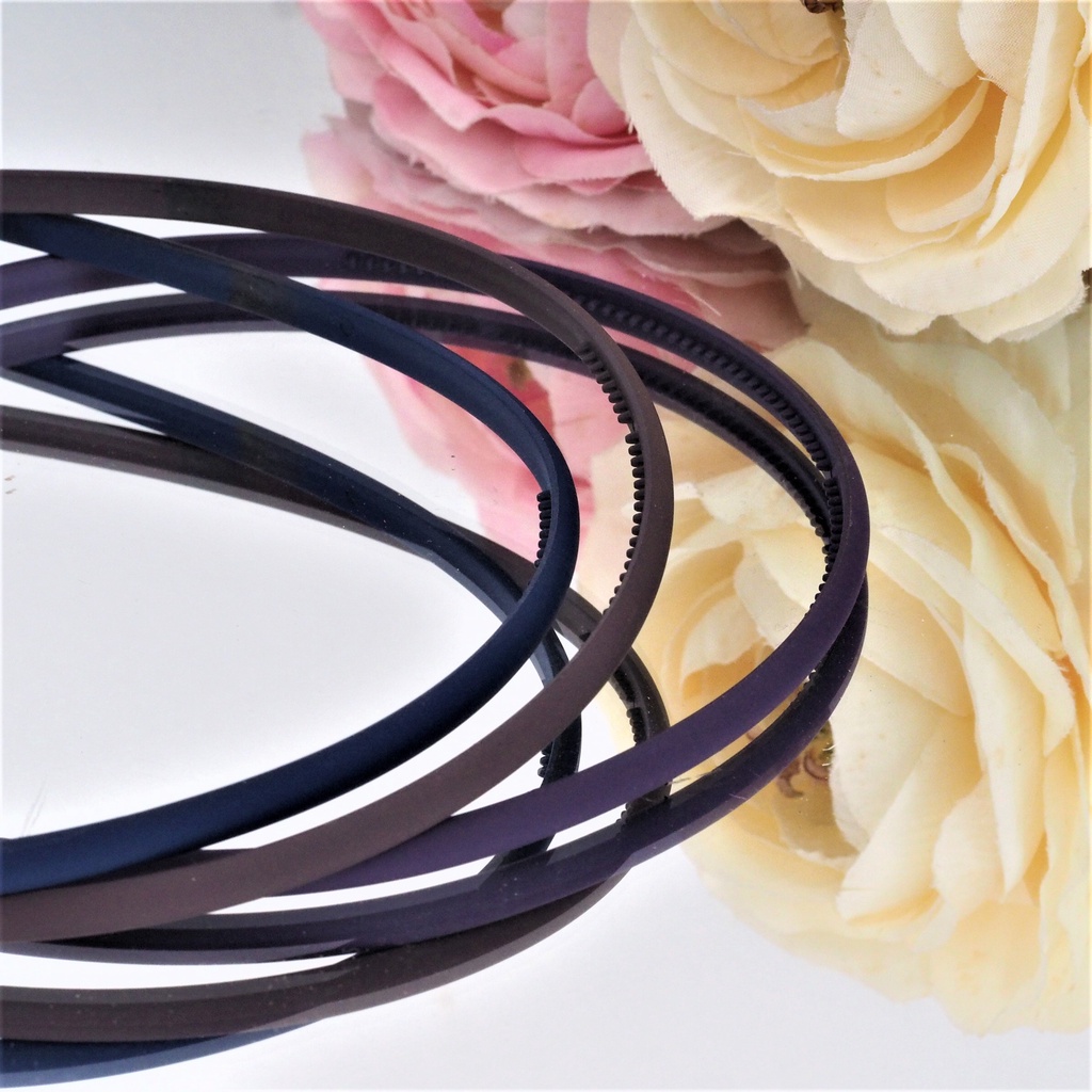 Bando Korea Doff Polos Warna Gelap Matte Bando Lidi Headband Aksesoris Rambut Wanita Pria Murah