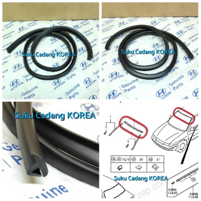 Karet Kaca Lis Kaca Depan Timor KIA Sephia