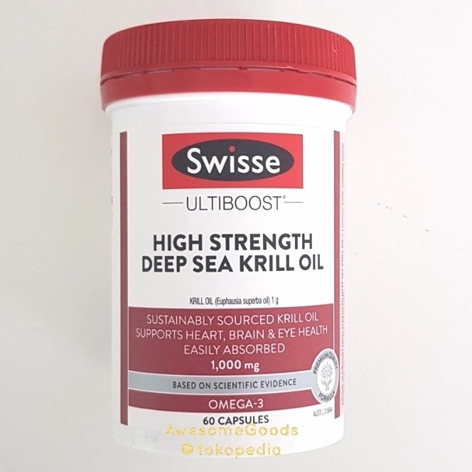 {cantikstore} Swisse Australia Deep Sea Krill Oil 1000mg 60 Capsules Berkualitas