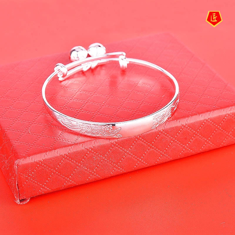 [Ready Stock]Simple S999 Silver Smart Bell Children's Bracelet