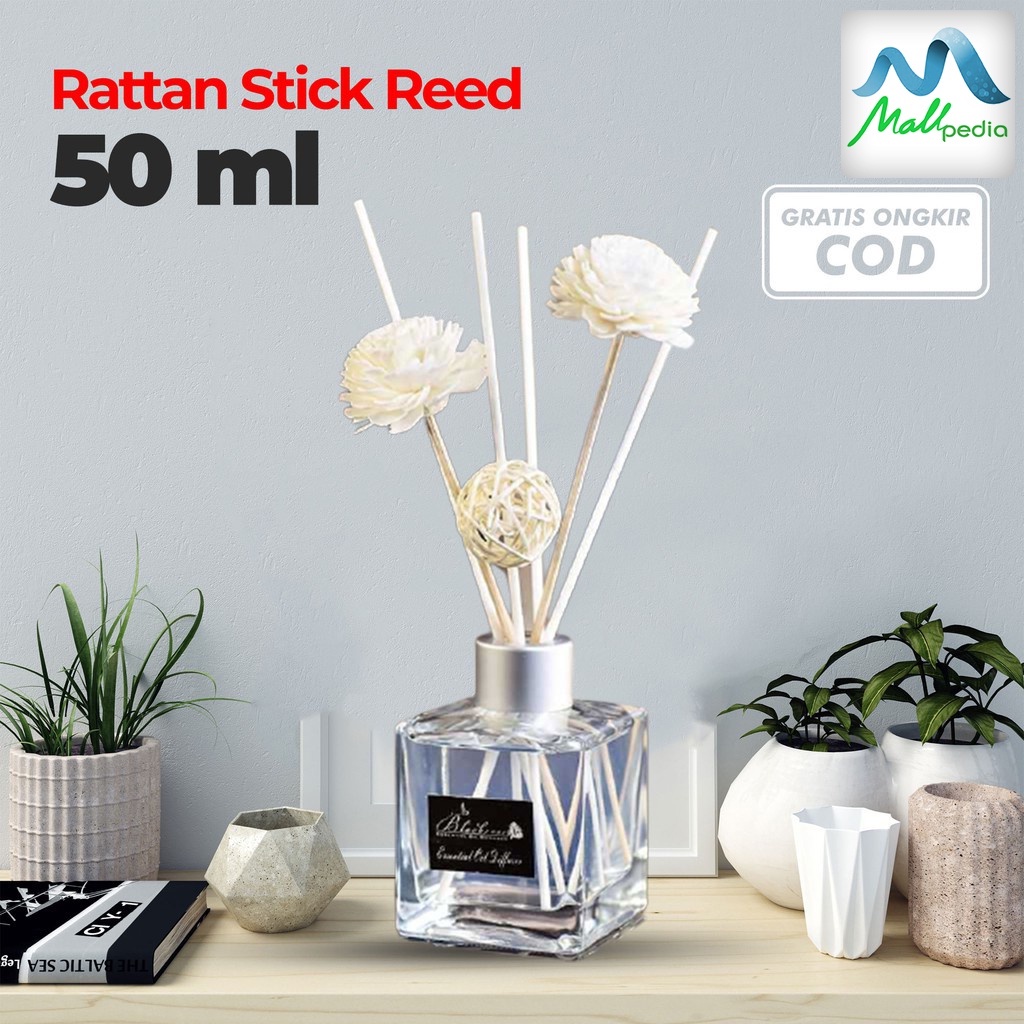 Pro1 Rattan Stick Reed Diffuser Pengharum Ruangan Diffuser Aromatherapy 50ml Desain Mawar Bola Rotan  / Parfum ruangan Reed Diffuser Aromatherapy / Penharum Kamar / Penharum MobilMPRO1