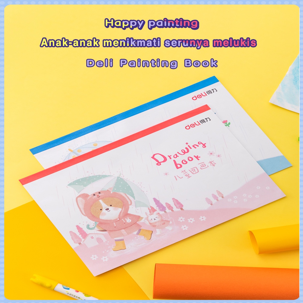 Deli Painting Book / Buku Gambar 20 Lembar Kertas Tebal Tidak Tembus 73381 73382