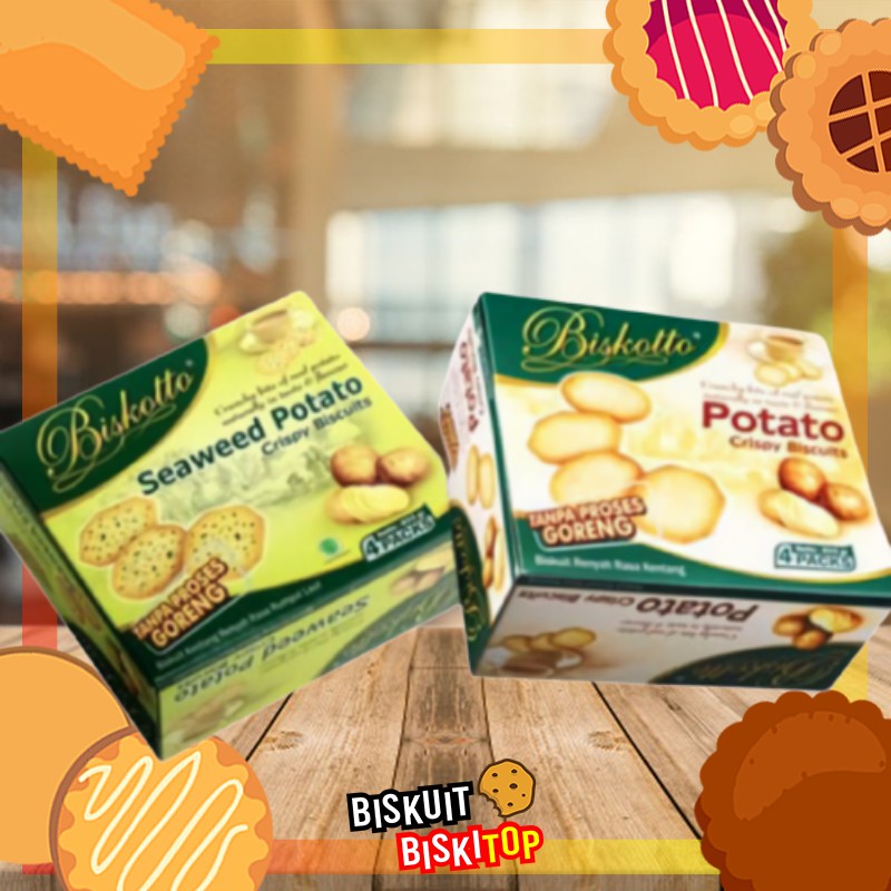 

B. BISKITOP - POTATO CRISPY BOX 400g Rasa Kentang Biskuit Kue Kering Cemilan Dewasa Anak Enak Renyah