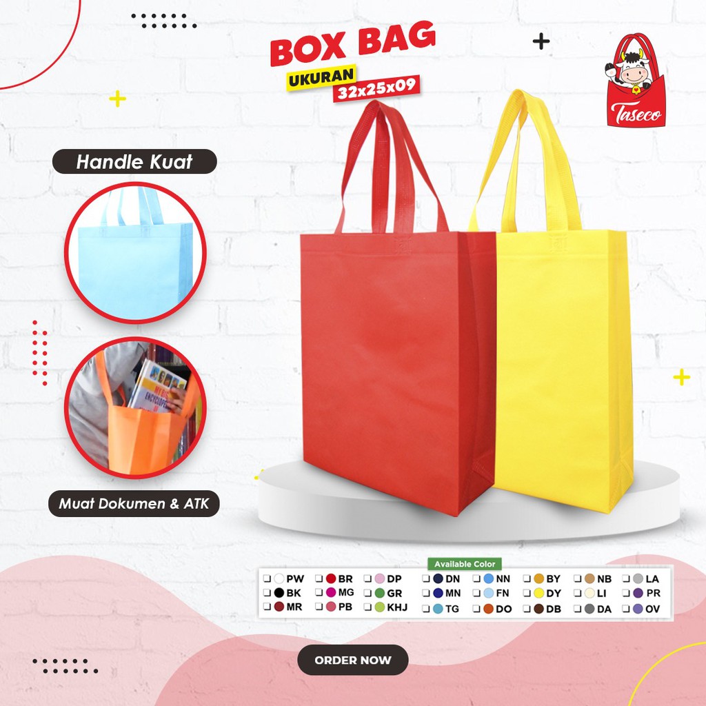 

Tas Souvenir Tas Seminar Tas Brosur Tas Spunbond Handle Ukuran Hlb 34X25X9