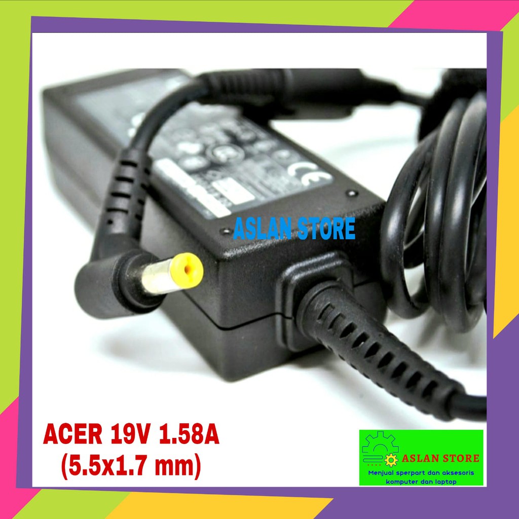 ADAPTOR CHARGER MINI 19V - 1.58A  5.5X1.7mm + FREE KABEL POWER