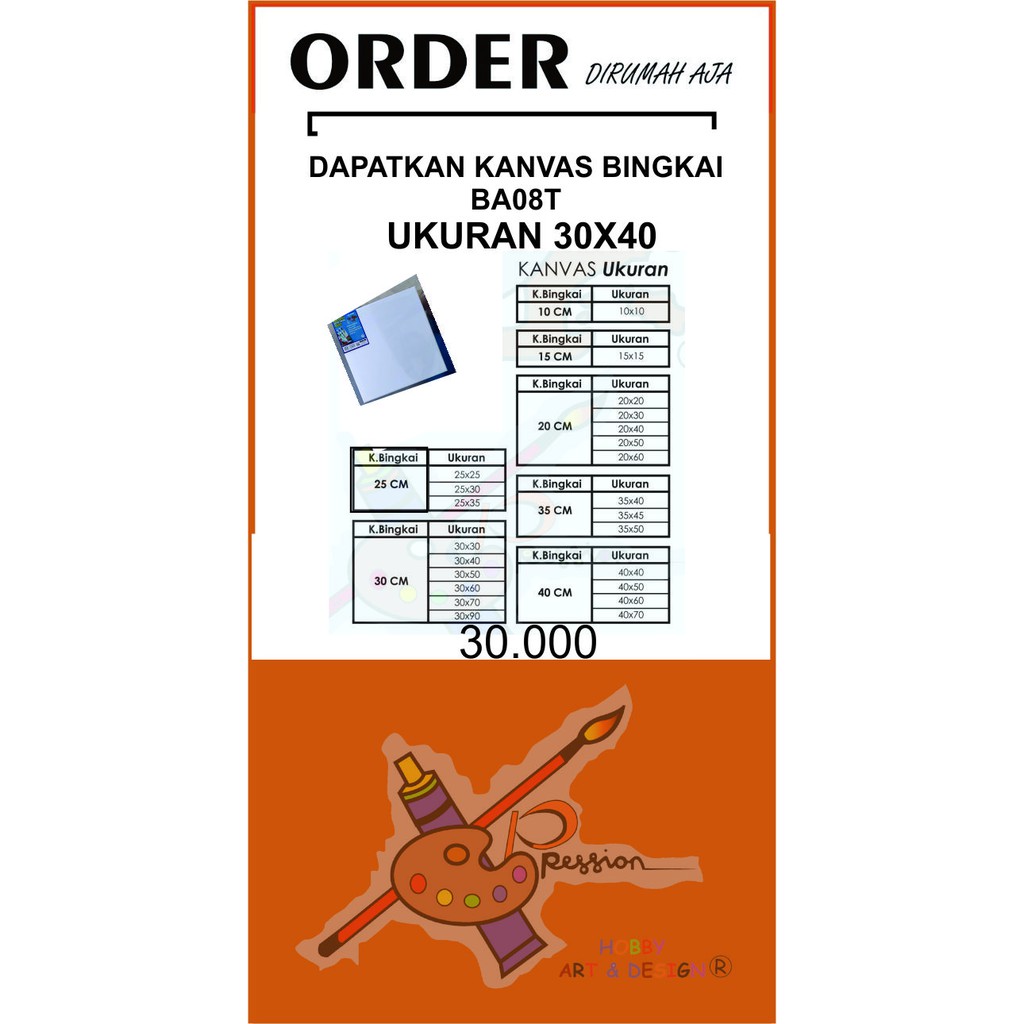 

KANVAS BINGKAI BA08T UKURAN 30 X 40