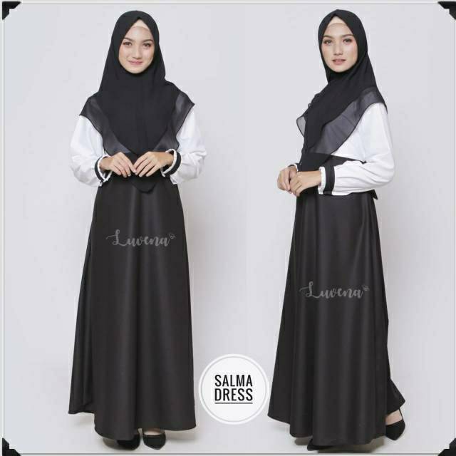  Gamis hitam putih seragam dinas by luvena Shopee Indonesia