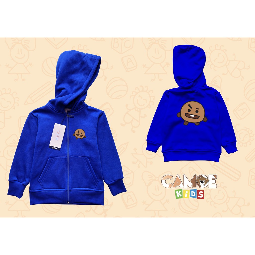 jaket hoodie zipper anak kids shooky bt21 bts korean
