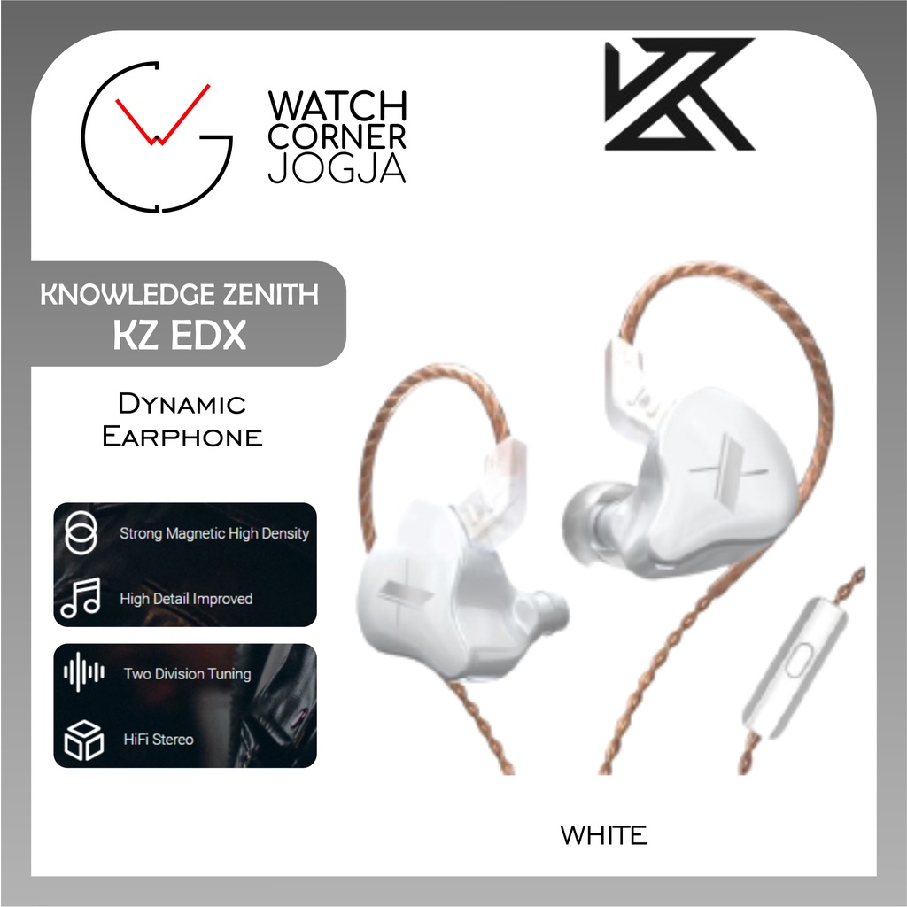 Knowledge Zenith KZ EDX with MIC Dynamic Driver Stage Monitoring Earphone ORIGINAL-White